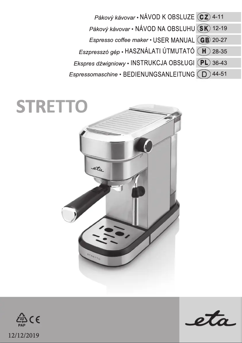 First page image of the manual for Stretto 2180 90000