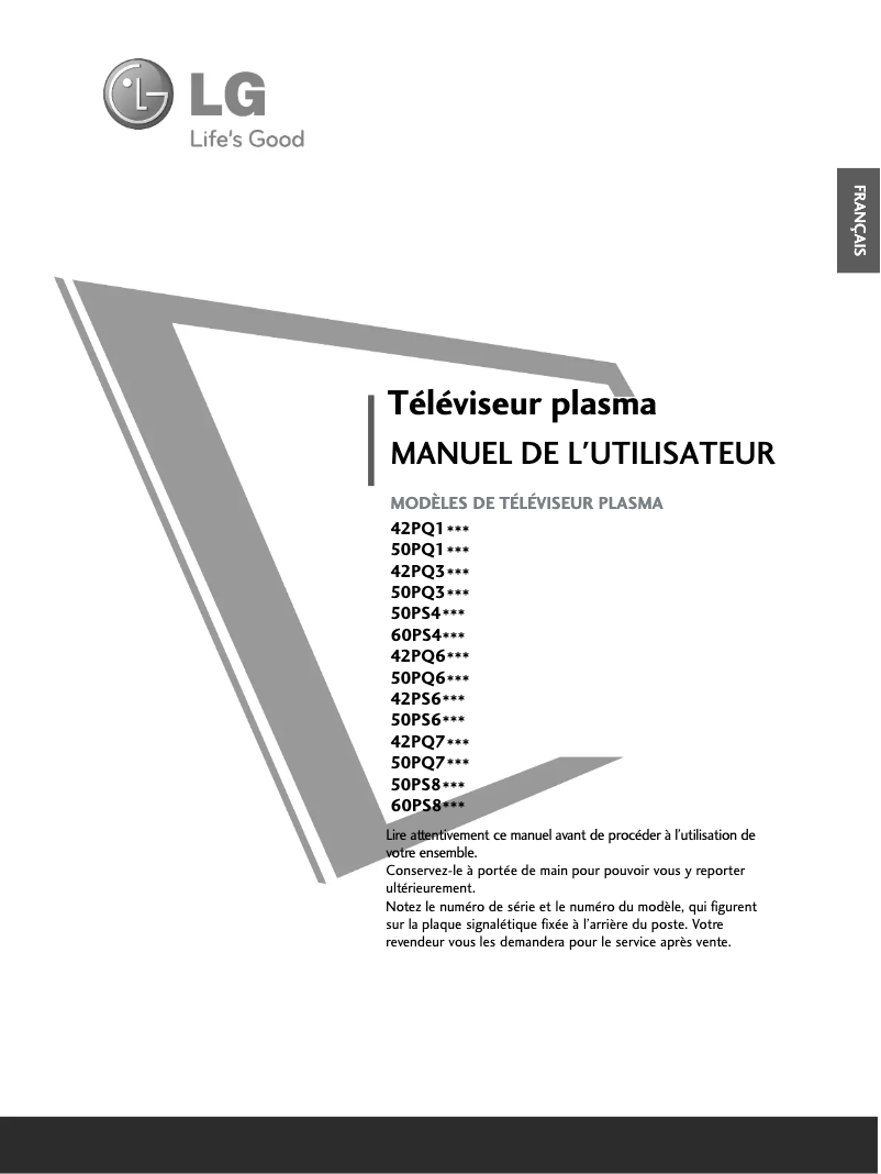 First page image of the manual for 50PS60FR