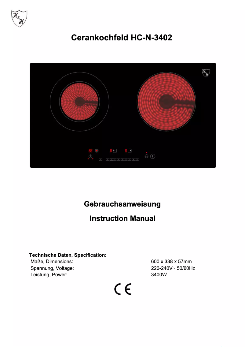 First page image of the manual for HC-N-3402