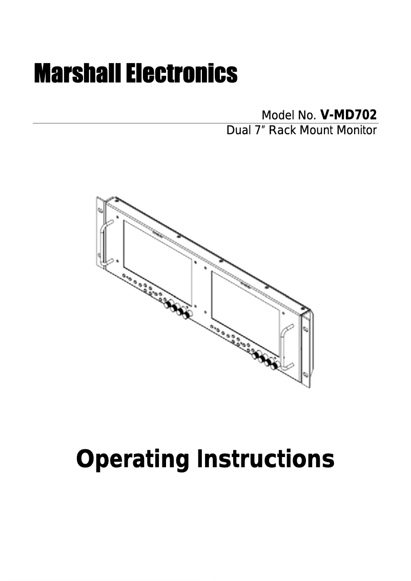 Page 1 de la notice Manuel utilisateur Marshall V-MD702