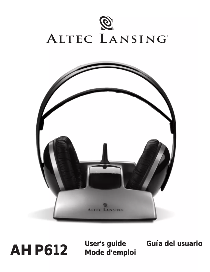 Page 1 de la notice Manuel utilisateur Altec Lansing AHP612
