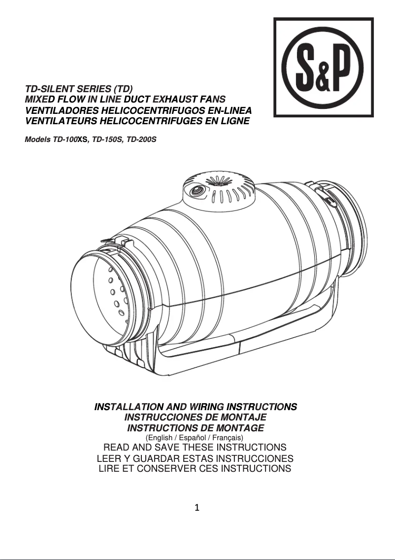 First page image of the manual for TD-200S