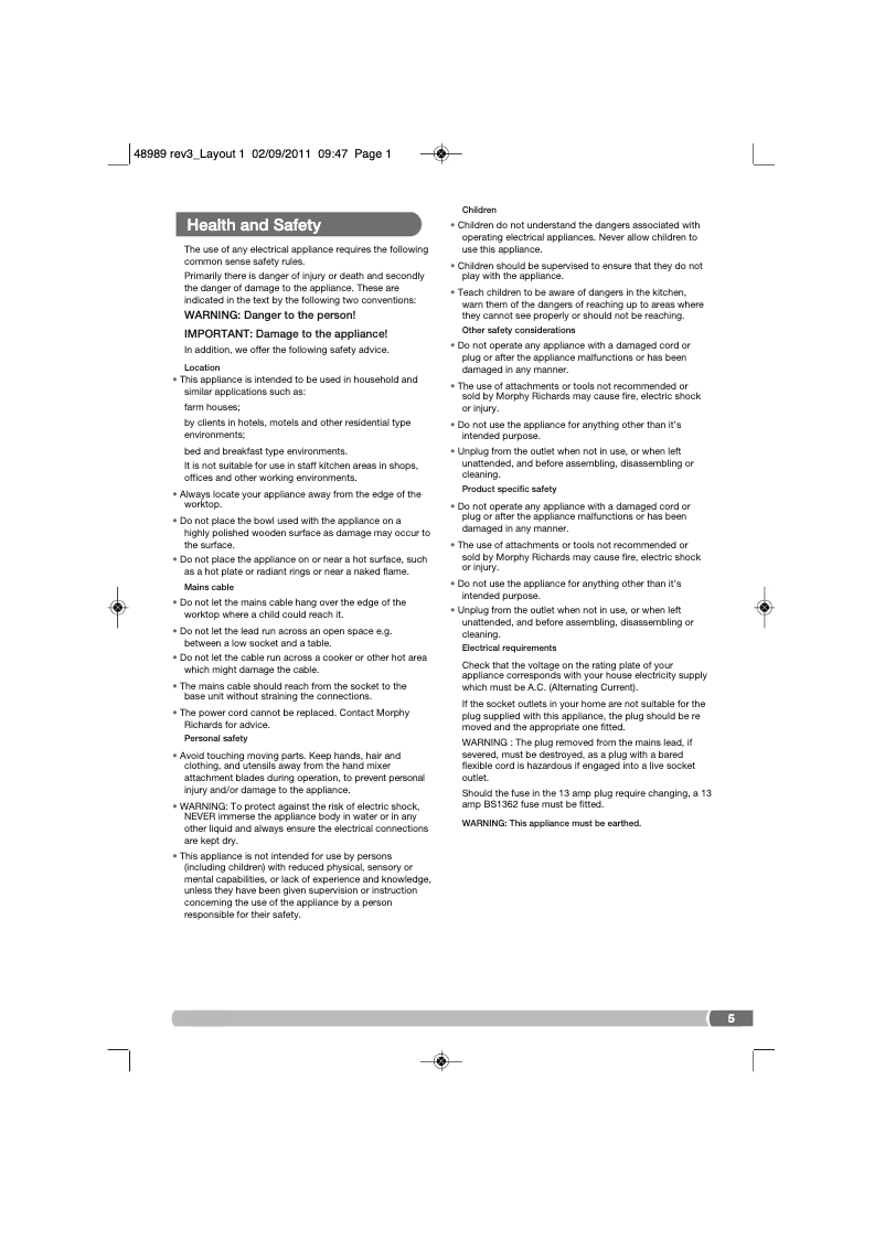 Image de la première page du manuel de l'appareil 48989