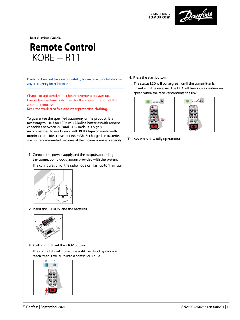 Page 1 of the manual Installation Guide Danfoss Ikore