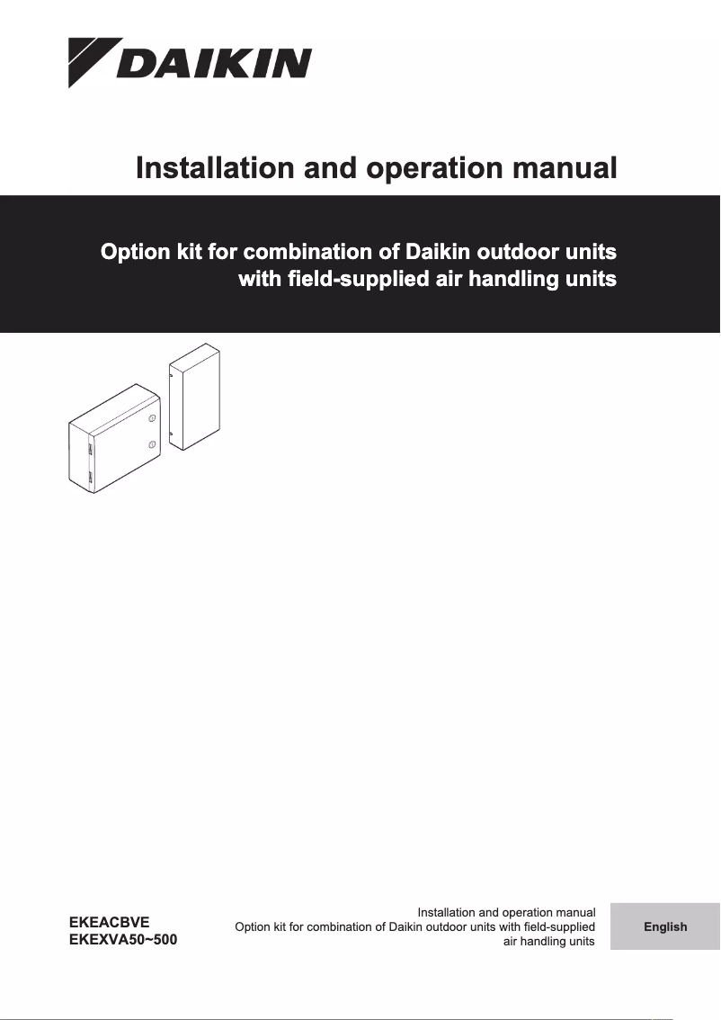 First page image of the manual for EKEXVA125
