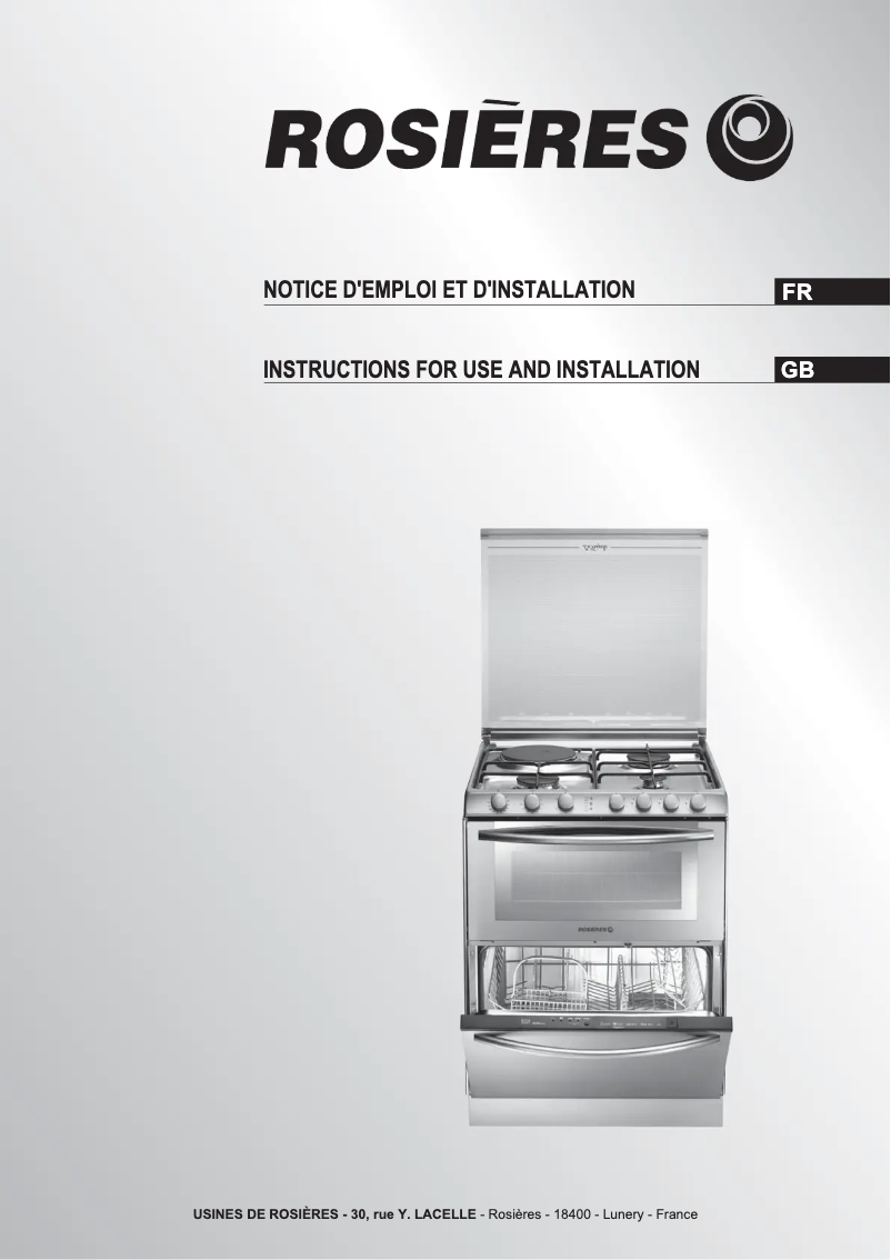 Page 1 of the manual User Manual Rosieres TRV 60 RB