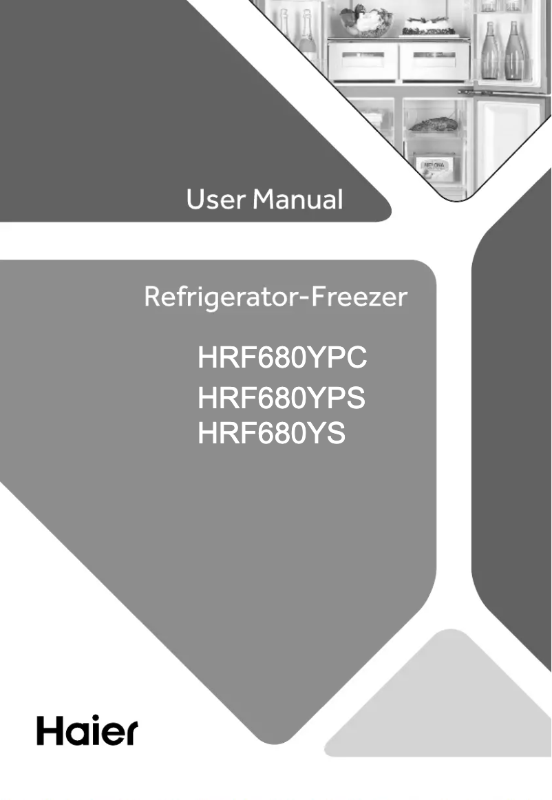 First page image of the manual for HRF680YS