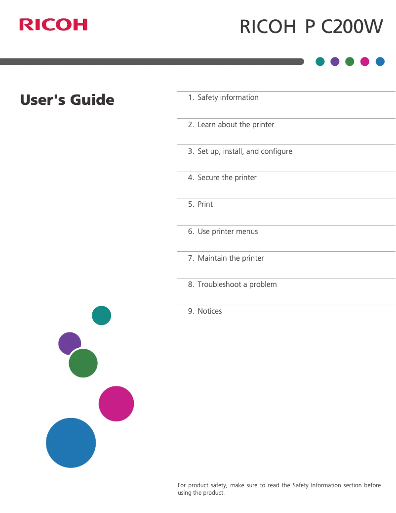 First page image of the manual for P C200W