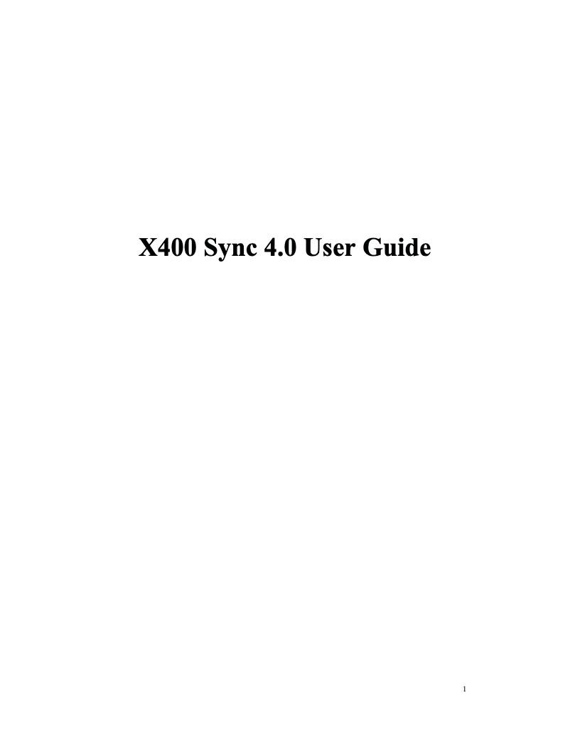 Page 1 of the manual User Manual Plum Sync 4.0