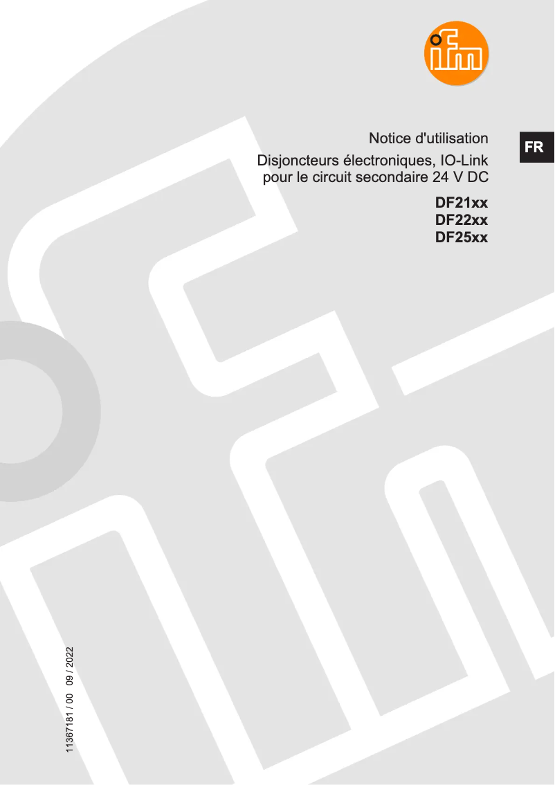 Page 1 of the manual User Manual IFM DF2220