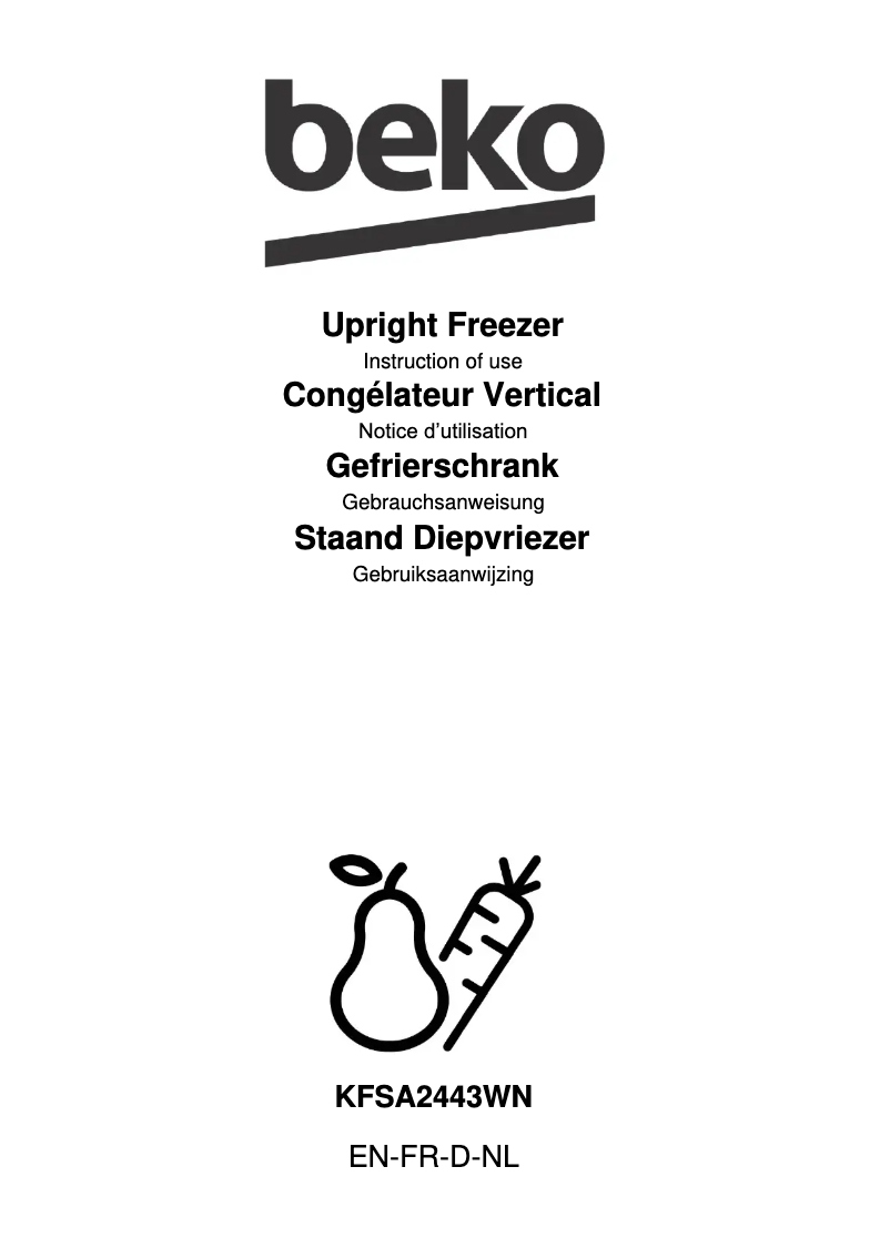 First page image of the manual for KFSA2443WN