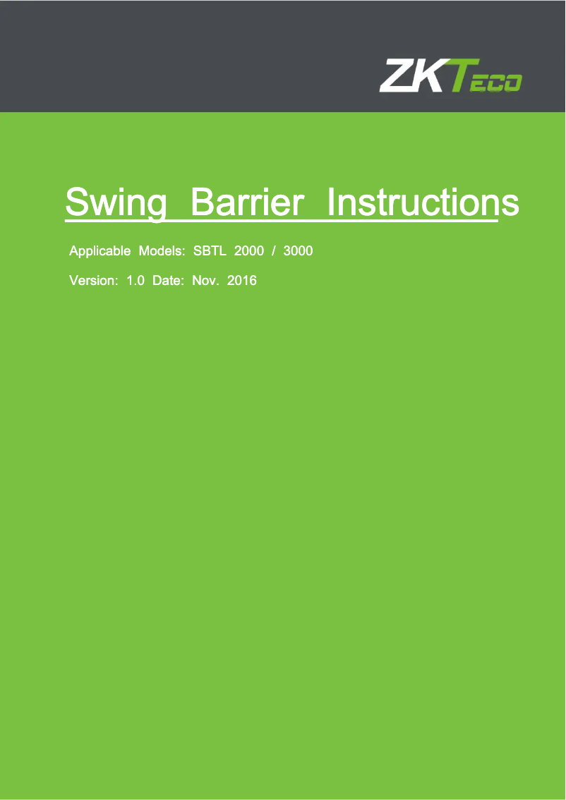 Image de la première page du manuel de l'appareil SBTL3011