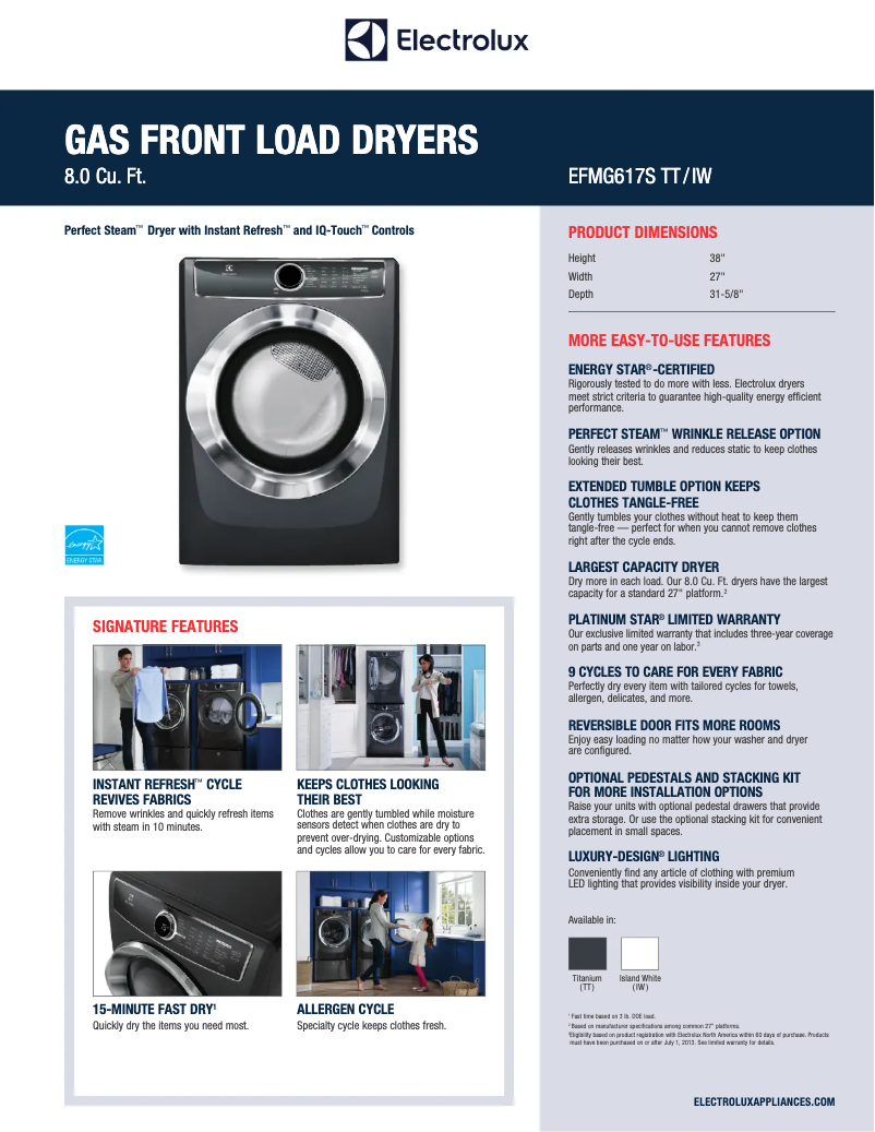 First page image of the manual for EFMG617S