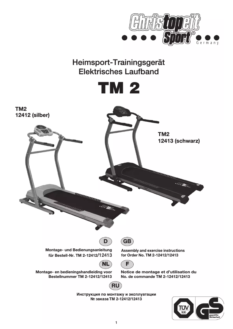 Page 1 of the manual User Manual Christopeit TM 2