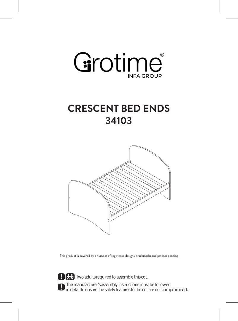 First page image of the manual for Crescent Bed Ends