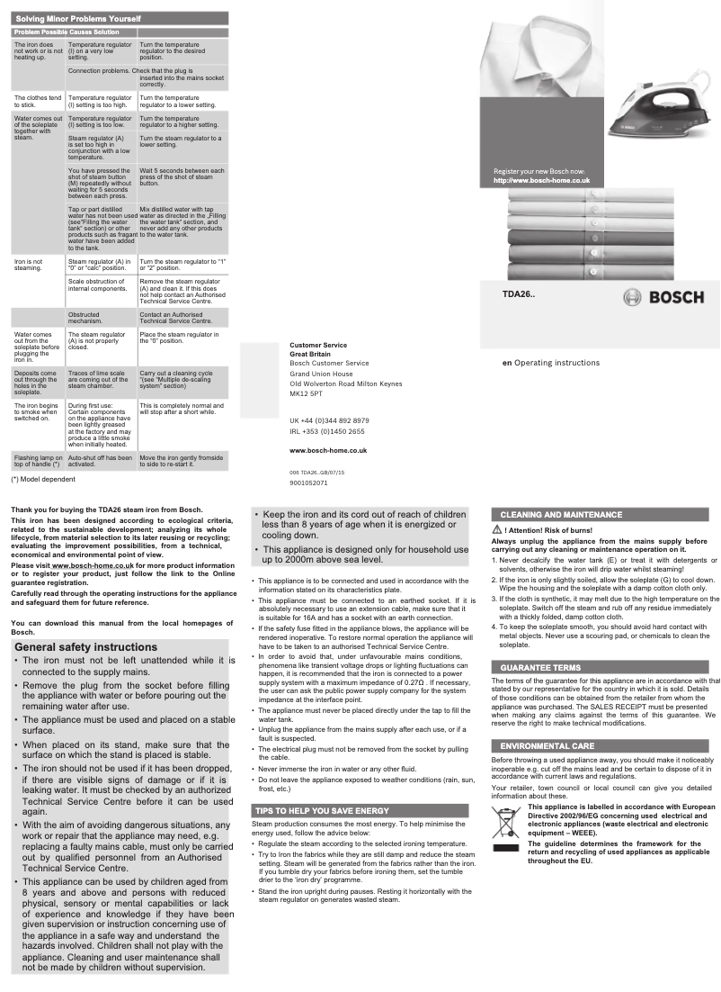 Page 1 of the manual User Manual Bosch Sensixx B1 TDA2633GB