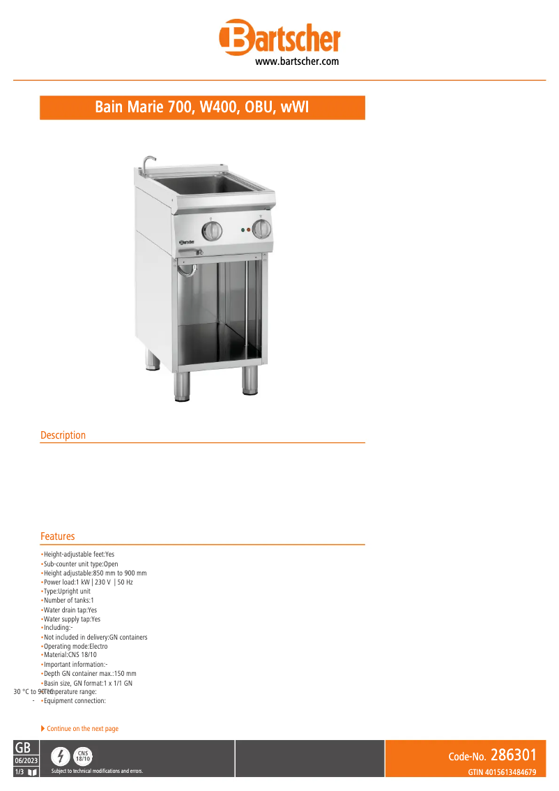 First page image of the manual for 286301