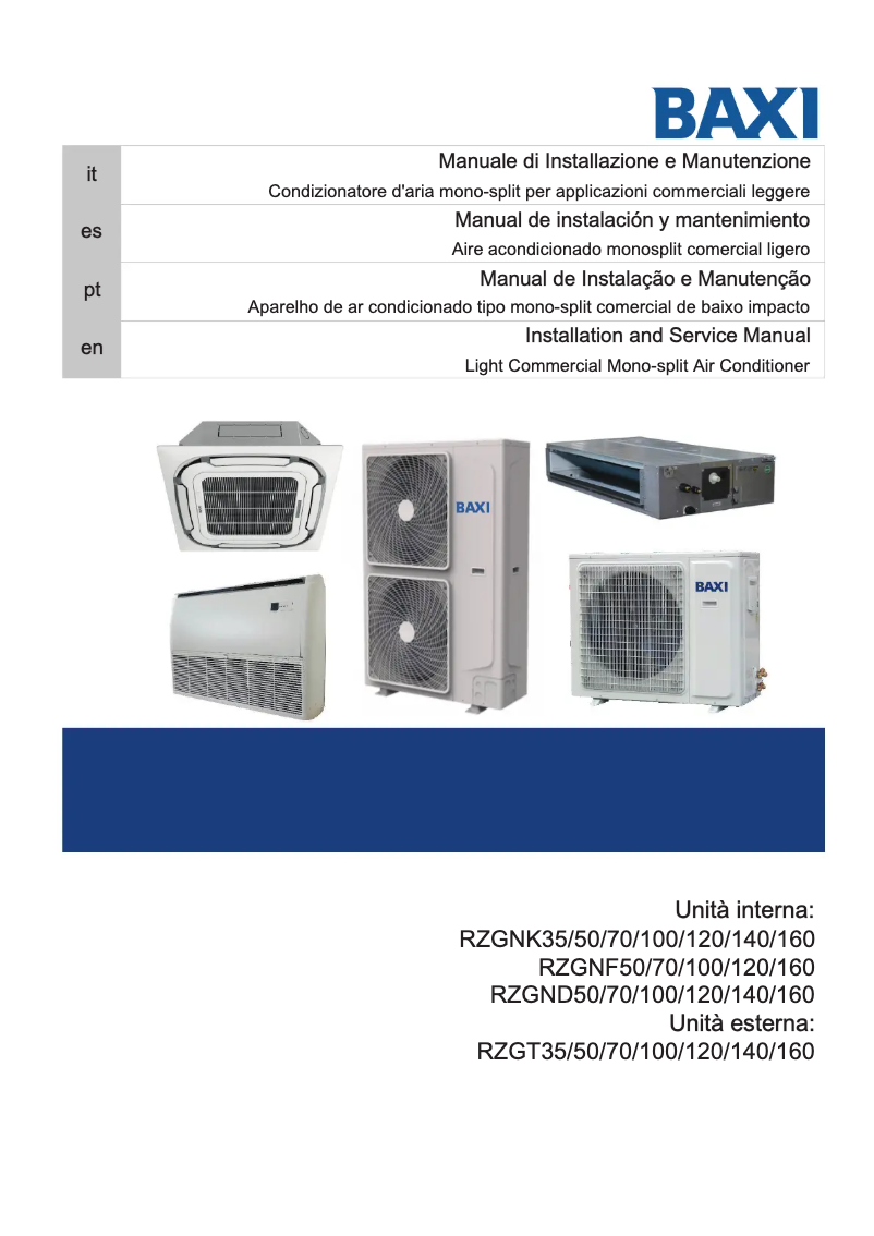 First page image of the manual for RZGD140-3