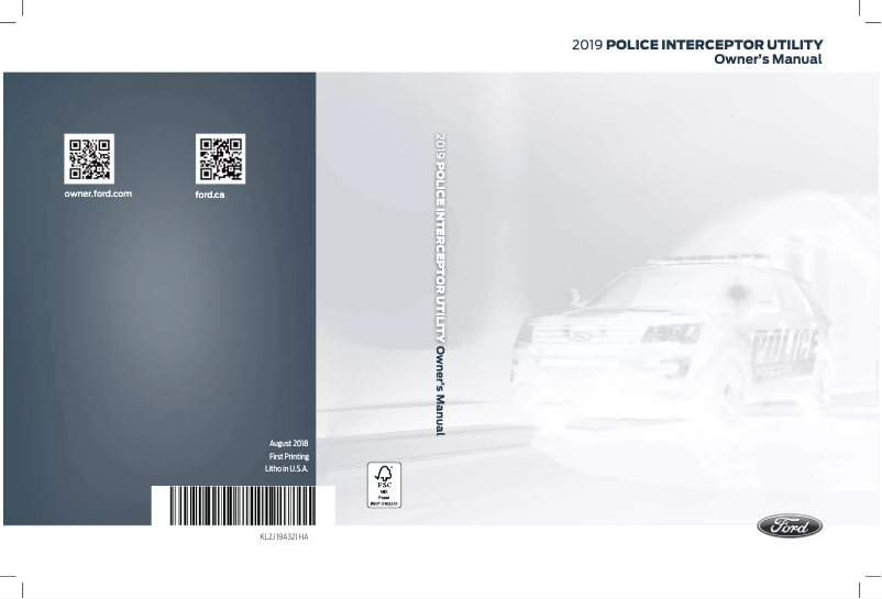 Page 1 of the manual User Manual Ford Police Interceptor Utility (2019)