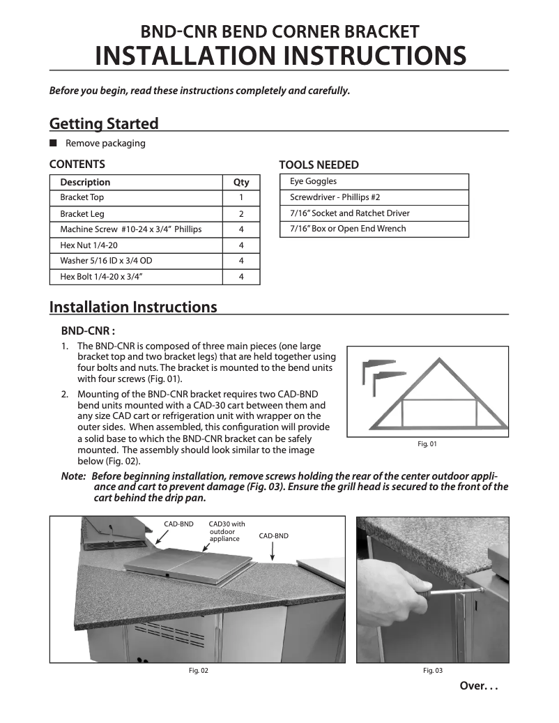First page image of the manual for BND-CNR