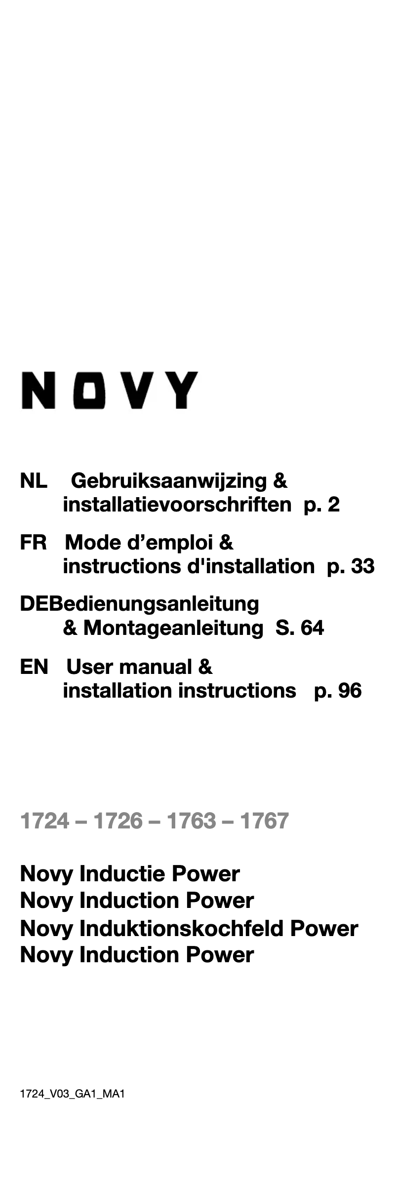 First page image of the manual for Power 1724