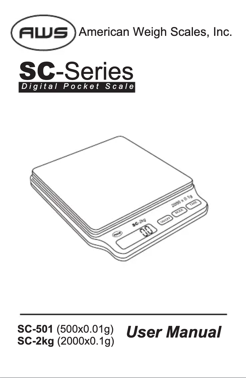 First page image of the manual for SC-501A