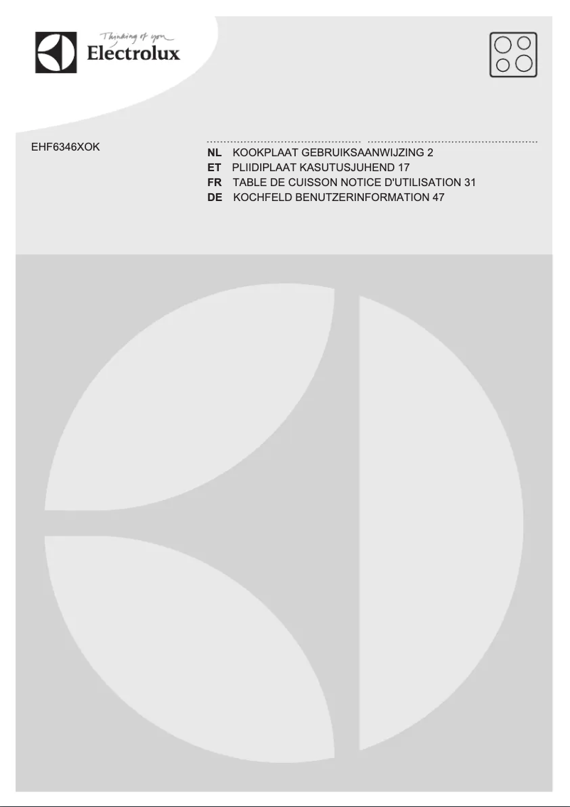 First page image of the manual for EHF6346XOK