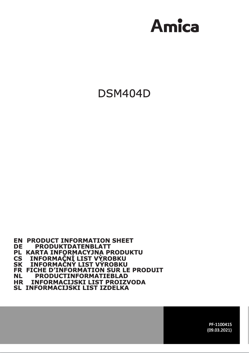 First page image of the manual for DSM404D