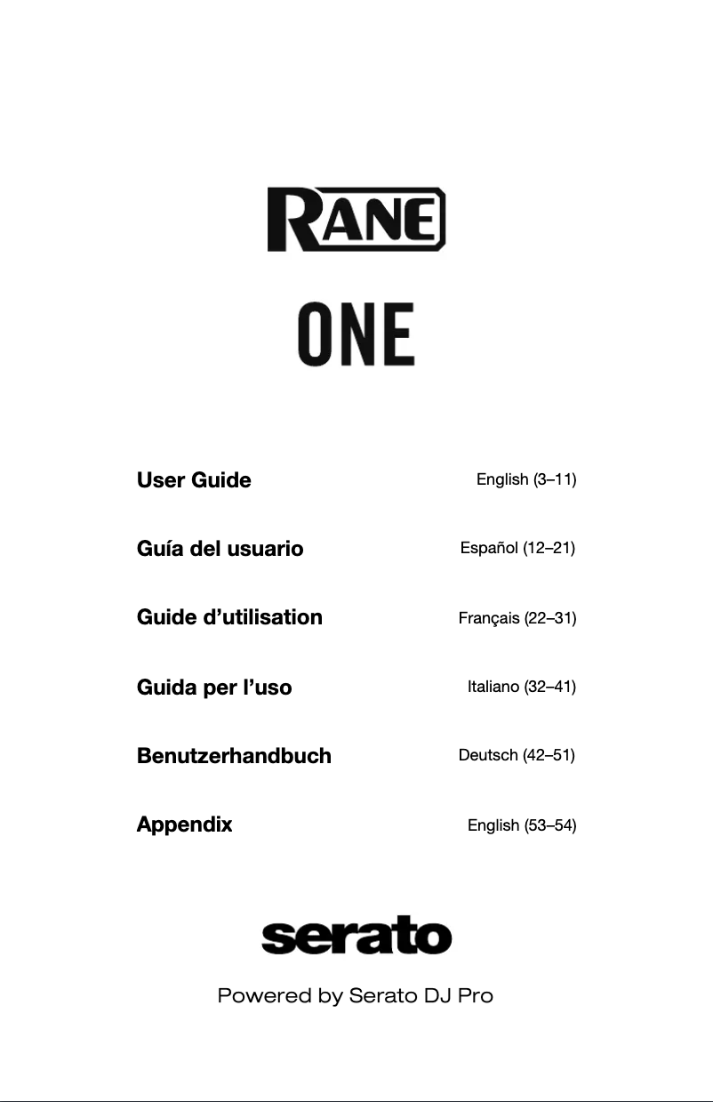 First page image of the manual for One