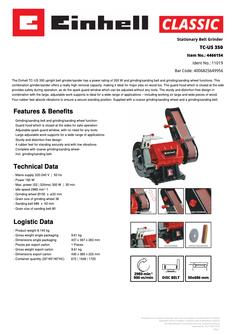 First page image of the manual for TC-US 350