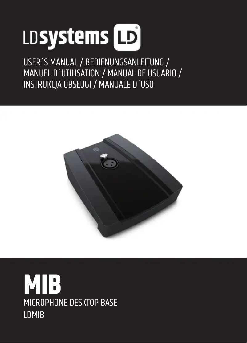 Page 1 of the manual User Manual LD Systems MIB