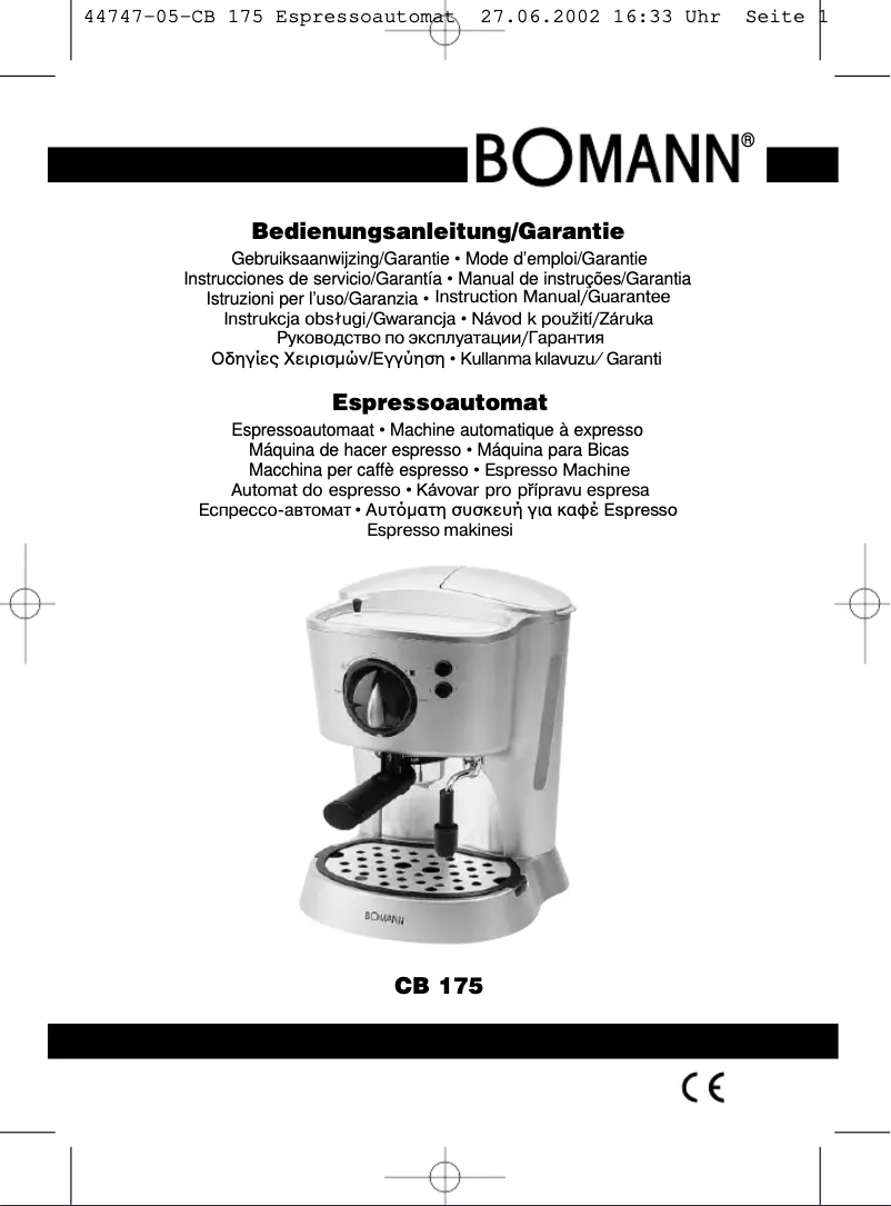 First page image of the manual for CB 175