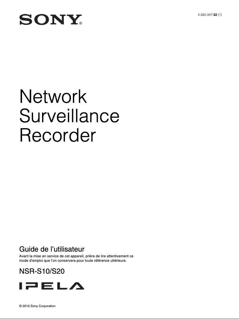 First page image of the manual for NSR-S10