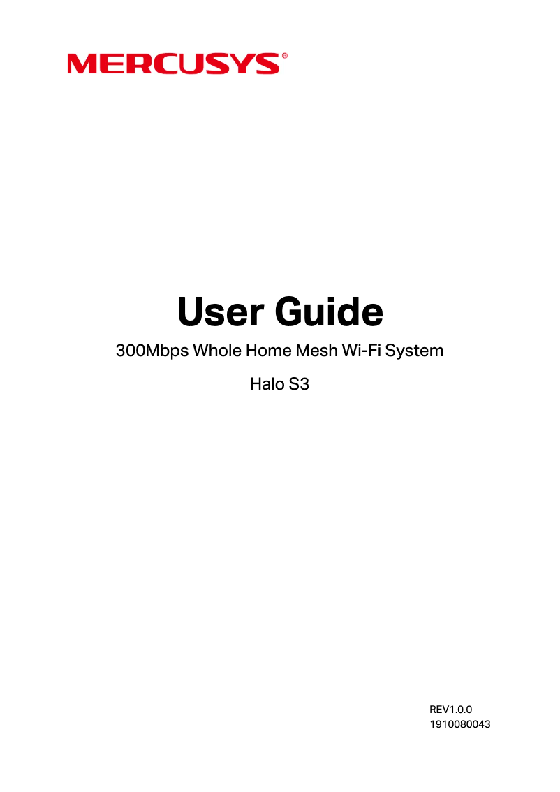 Image de la première page du manuel de l'appareil Halo S3