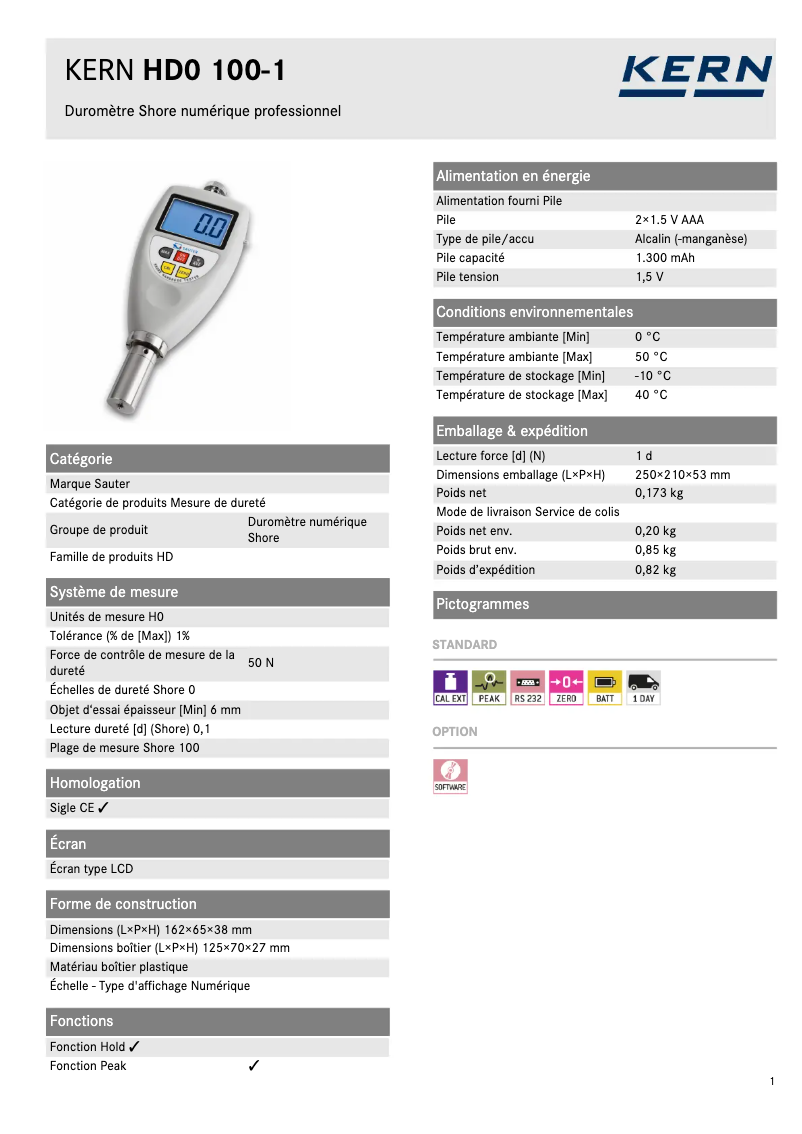 First page image of the manual for HD0 100-1