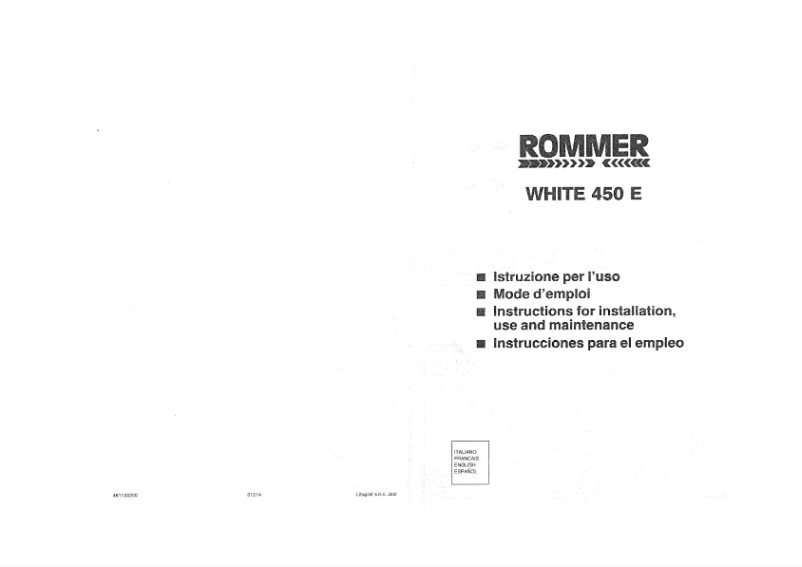 First page image of the manual for White 450 E