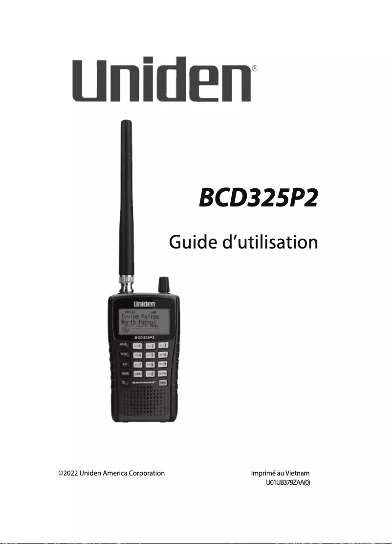 First page image of the manual for BCD325P2