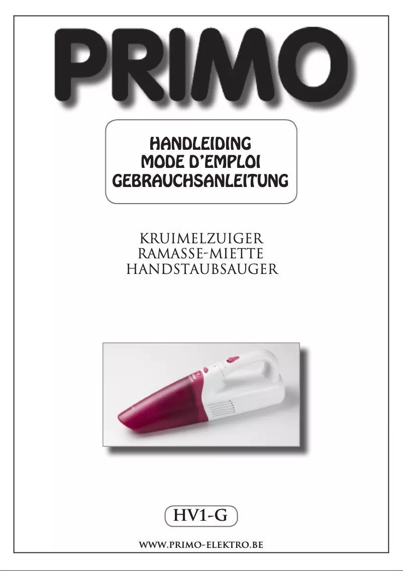 Page 1 of the manual User Manual Primo HV1-G