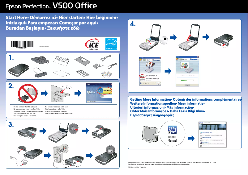 First page image of the manual for Perfection V500 Office