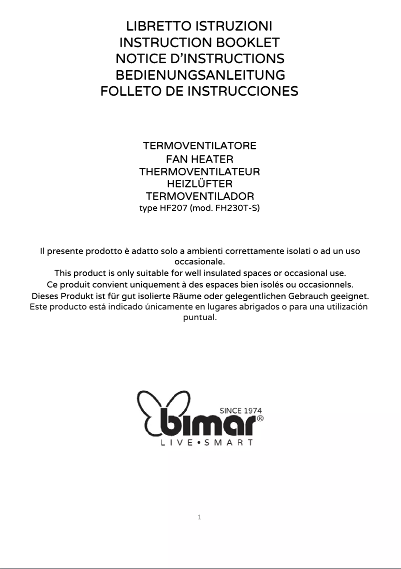Page 1 of the manual User Manual Bimar HF207