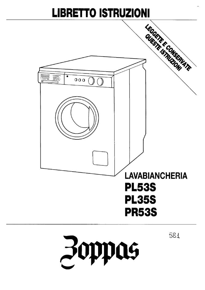 First page image of the manual for PR53S