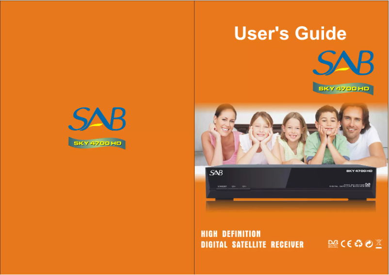 First page image of the manual for Sky 4700HD