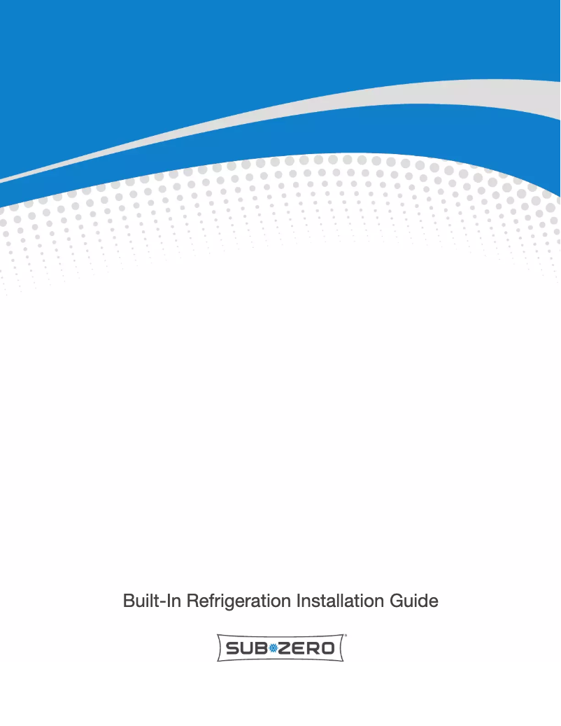 Page 1 of the manual Installation Guide Sub-Zero BI-36U/O-LH