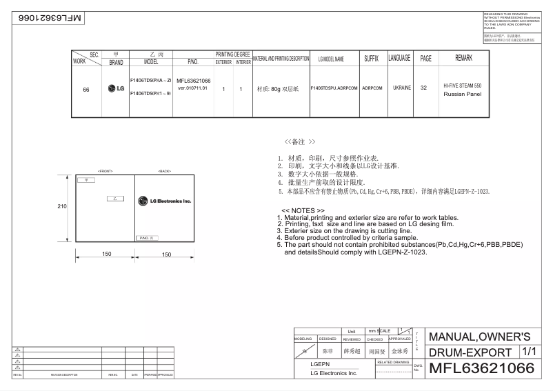 First page image of the manual for F1406TDSP6