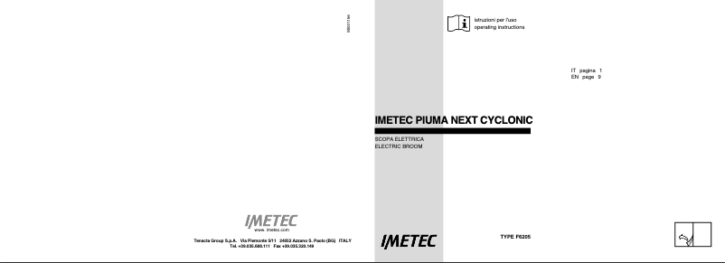 Page 1 of the manual User Manual Imetec 8087