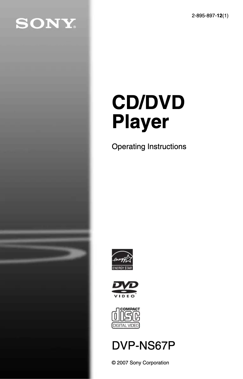 Page 1 of the manual User Manual Sony DVP-NS67P