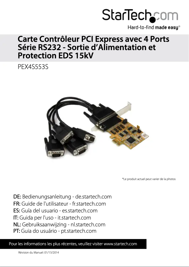 First page image of the manual for PEX4S553S