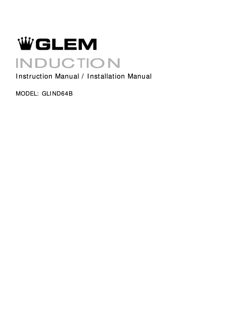 Page 1 of the manual User Manual Glem Gas GLIND64B