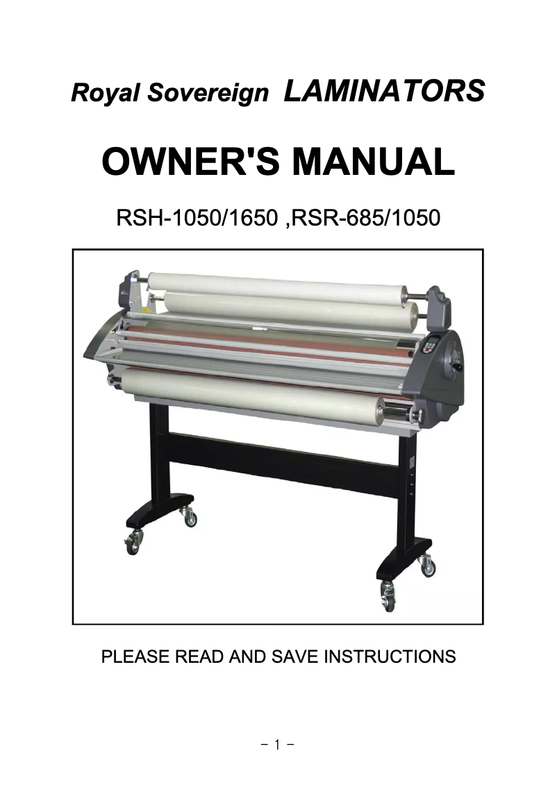 Page 1 of the manual User Manual Royal Sovereign RSR-685