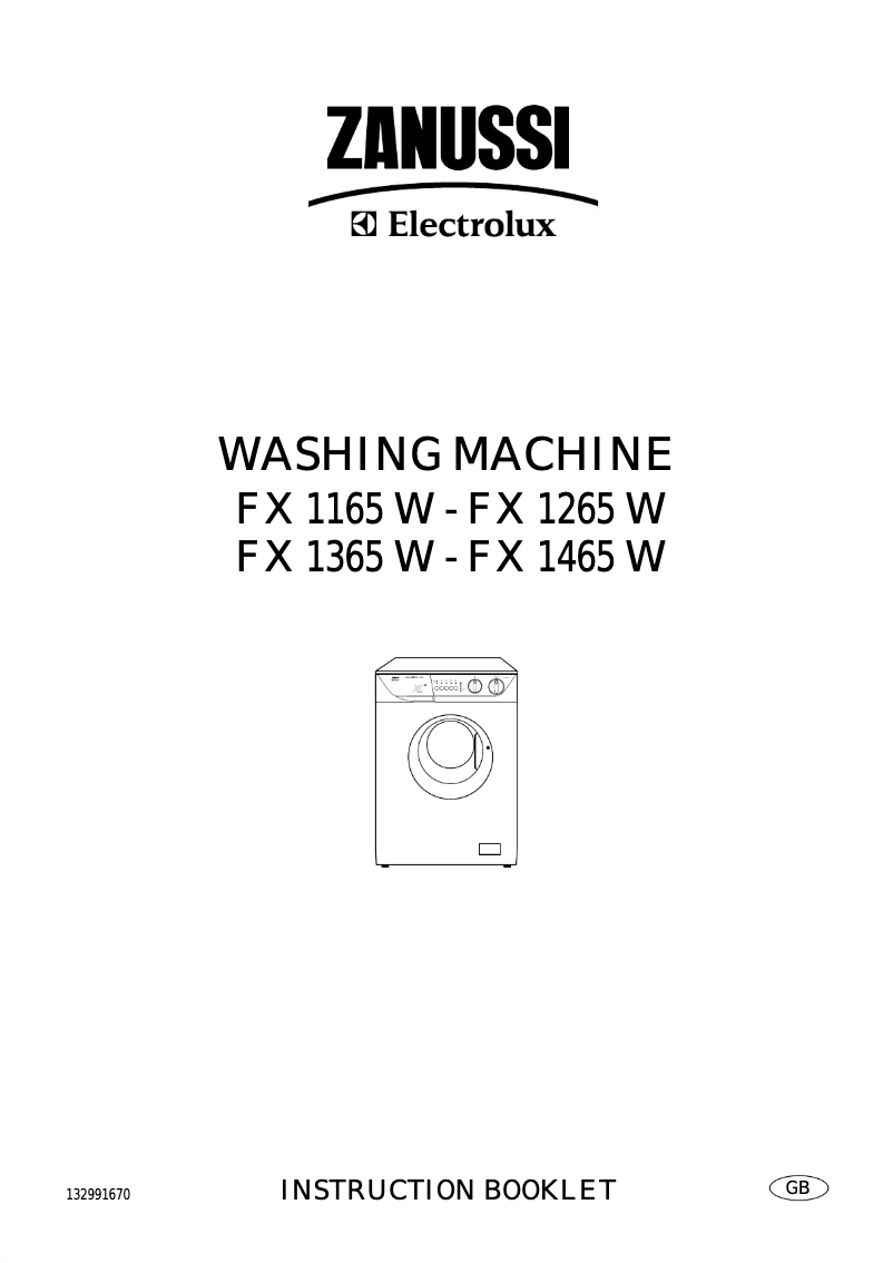 Page 1 of the manual User Manual Zanussi-Electrolux FX 1365 W